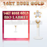 rbizsc labret bio flexible transparente oro rosa 14 kts presion zirconia estrella 3mm venta
