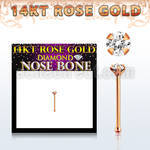 rnpdb1 piercing nariz hueso oro rosa 14 kts 0 6mm diamante redondo claro 1 5mm venta