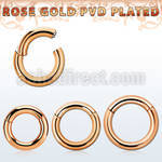rose gold pvd plated 316l steel hinged segment ring 8g 