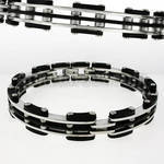 rsb119 brazalete hendiduras acero inoxidable brillo espejo detalles goma distribuidor mayorista