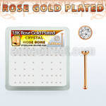rsb6xc caja display piercing nariz hueso plata esterlina 925 0 6mm oro rosa cristal claro 1 25mm distribuidor