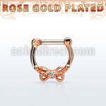rsepk14 septum click plata 925 oro rosa barra cierre acero 316l arco zirconia centro venta