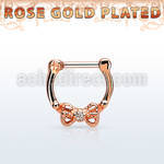 rsepk16 septum click plata 925 oro rosa barra cierre acero 316l arco zirconia centro distribuidor mayorista