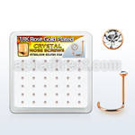rsnwbxc caja display 36 piercing nariz l plata 925 oro rosa 0 6mm cristal 1 5mm venta