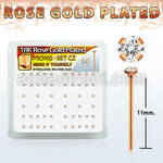 rsnyzbc caja display piercing nariz doblar tu mismo plata esterlina 0 6mm oro rosa zirconia claras redondas 1 5mm mayorista