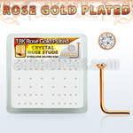 rss6xc caja display piercing nariz l plata esterlina 925 0 6mm oro rosa cristal claro 1 25mm venta