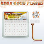 rssp6xc caja display piercing nariz l plata esterlina 0 6mm oro rosa cristal redondo claro 1 25mm venta