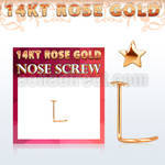 rsst piercing nariz oro rosa 14 kts 0 6mm estrella oro lisa 2 5mm venta