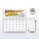 rsw14xc caja display 36 piercing nariz l plata 925 oro rosa 0 6mm cristal 2mm mayorista