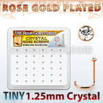 rsw6xc caja display 36 piercing nariz l plata 925 oro rosa 0 6mm cristal 1 25mm al por mayor