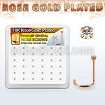 rswp6xc caja display 36 piercing nariz l plata 925 oro rosa 0 6mm cristal 1 25mm distribuidor