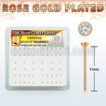 rsy6xc caja display piercing nariz doblar tu mismo plata esterlina 925 0 6mm oro rosa cristal claro 1 25mm mayorista