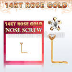 rszsc1 piercing nariz oro rosa 14 kts 0 6mm zirconia estrella 3mm mayorista