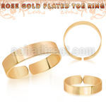rt510 rose gold plated silver adjustable toe ring smooth