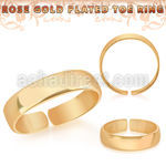 rt527 rose gold plated silver adjustable toe ring plain
