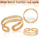 rt796 rose gold plated silver adjustable toe ring two bands