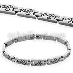 sb208 brazalete acero inoxidable brillo espejo triskel grabado venta