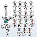 se009 piercing ombligo acero quirurgico brillo espejo lagarto cristal venta