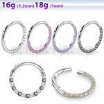 sgsh11 316l steel hinged segment ring cz stones at side