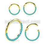 sgsh11tqt pvd steel hinged segment ring 16g cnc turquoise