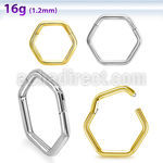 sgsh13 steel hinged segment ring 16g hexagon shape