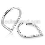 sgsh15 316l steel hinged segment ring round cz pear shape