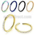 sgtsh10 anodized 316l steel hinged segment ring cz stones