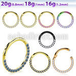 sgtsh11 anodized 316l steel hinged segment ring cz at side