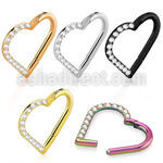 sgtsh27 pvd plated steel hinged segment ring cnc cz heart