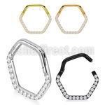 sgtsh34 pvd plated steel hinged segment ring cnc cz hexagon