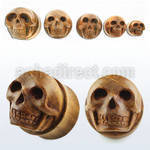 skte dilatacion plug doble flare madera teca calavera tallada mano al por mayor