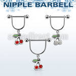 snpod15 barbell pezon estribo acero quirurgico bolas 5mm cerezas cristal s distribuidor