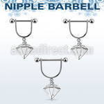 snpod5 barbell pezon estribo acero quirurgico bolas 5mm diamante liso colgado al por mayor