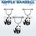 snpod9 barbell pezon estribo acero quirurgico bolas 5mm panda pintado colgado mayorista