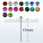 sns18 piercing nariz doblar tu mismo acero quirurgico 1mm cristal redondo 2mm 17mm mayorista