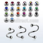 sp18jb3 espiral ceja acero quirurgico dos bolas joya