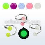 spbgl espiral acero quirurgico bolas acrilicas brillan oscuridad 4mm distribuidor mayorista
