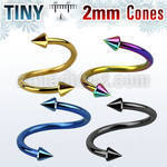spetcn2 espiral ceja acero quirurgico anodizado conos 2mm al por mayor