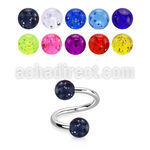 spgt5 316l steel spiral acrylic glitter balls 5mm
