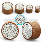 spmfr dilatacion plug doble flare madera sawo multi cristal claros ferido . distribuidor