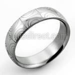 sr298 anillo acero inoxidable mate estampado caleidoscopio mayorista