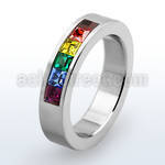 srcz3 conjunto anillos clasicos acero inoxidable brillo espejo zirconia colores arco iris cuadradas 3mm distribuidor mayorista