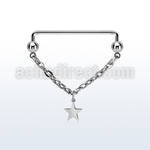steel industrial surface barbell w small chain & star