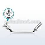subscw barbell superficial industrial acero quirurgico 45 grados tornillo estrella rosca 14g rosca mayorista
