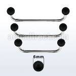 sudbt6 barbell superficial industrial acero 316l brillo espejo 90 grados bolas acero anodizado negro 6mm distribuidor mayorista