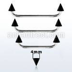sudcnt4 barbell superficial industrial acero 316l brillo espejo 90 grados conos acero anodizado negro 4mm distribuidor mayorista