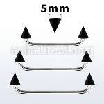 sudcnt5 barbell superficial industrial acero 316l brillo espejo 90 grados conos acero anodizado negro 5mm distribuidor