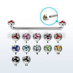 sudtaf5d barbell superficial industrial acero quirurgico rosca interna 90 grados titanio g23 5mm multi cristal ferido colores al por mayor
