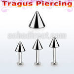 tlbcn5s labret tragus acero 316l base redonda 2 5mm tragus piercing cono 5mm distribuidor