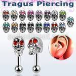 trg24b piercing tragus acero quirurgico calavera acero quirurgico ojos cristal bola cierre acero liso 4mm distribuidor mayorista
